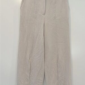 B New York Womens Tan Seamed Split‎ Front Trouser Pants Size Medium
